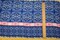 Blue-Yellow-Multi Moroccan Stripe Printed Poly Chiffon Woven Fabric By the Yard